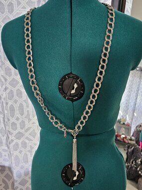 Vintage Y2K NY & Co. Double‑Link Slip Chain Belt, 42", Mall Goth / Boho‑Chic Era